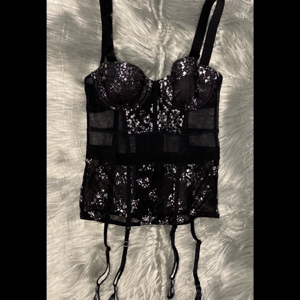 Victoria's Secret Black Lace Bra with Structured Bodice